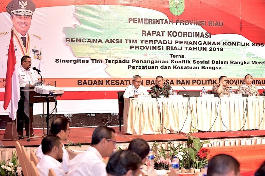 Kesbangpol Riau Gelar Rakor Rencana Aksi Terpadu Penanganan Konflik Sosial Tahun 2019